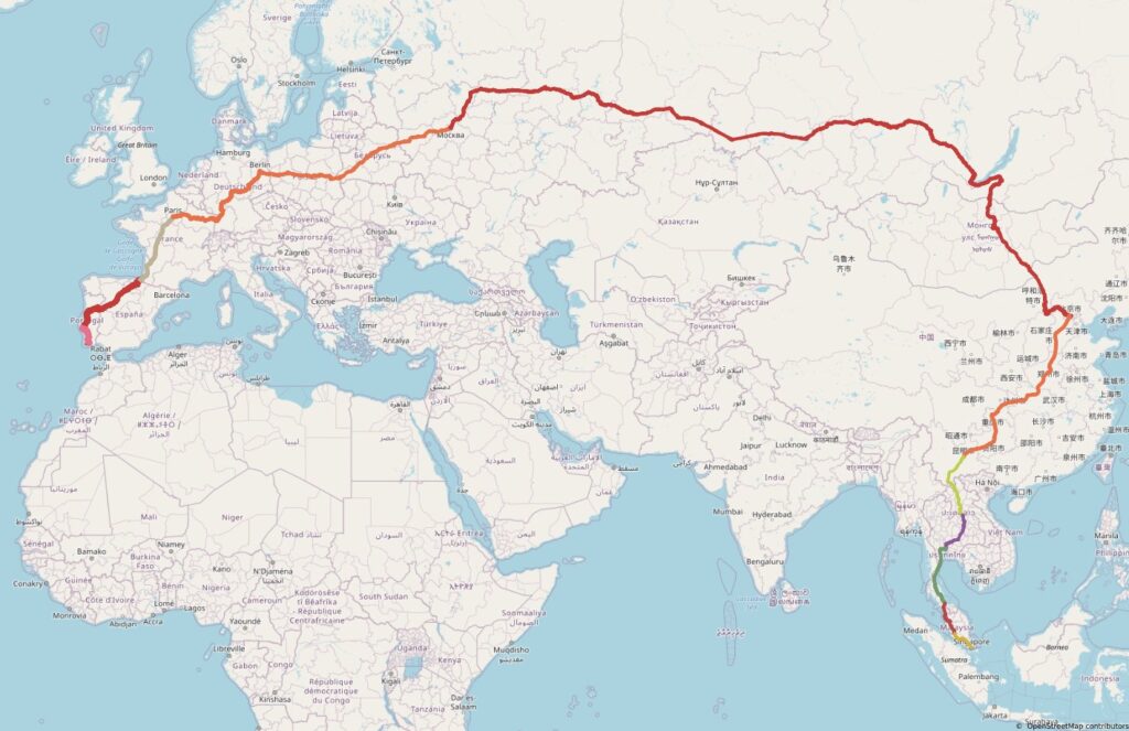 Najdłuższa podróż pociągiem Z Portugalii do Singapuru