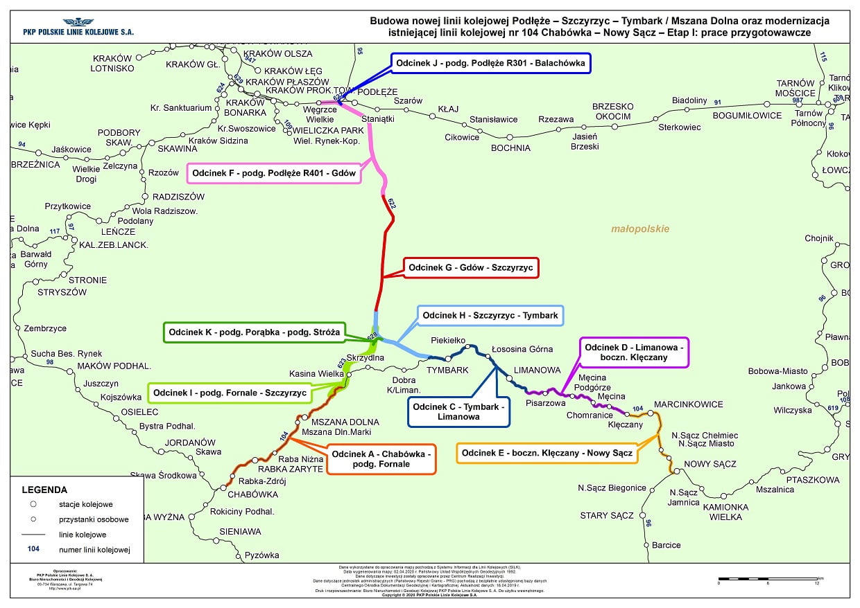 Przetargi na modernizację dwóch odcinków linii z Chabówki do Nowego Sącza 
