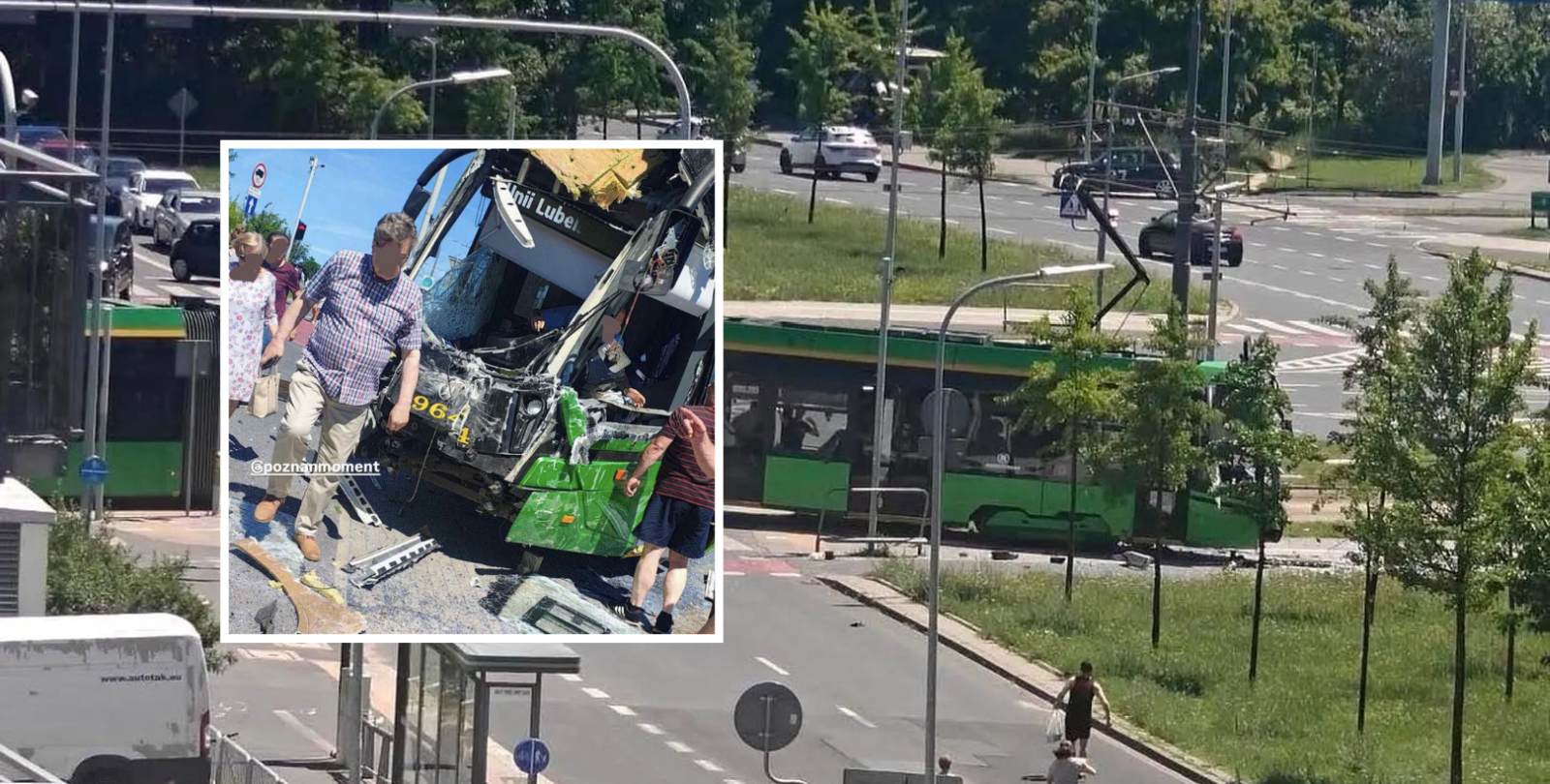 Poznań: Zderzenie tramwaju z autokarem. Cztery osoby ranne